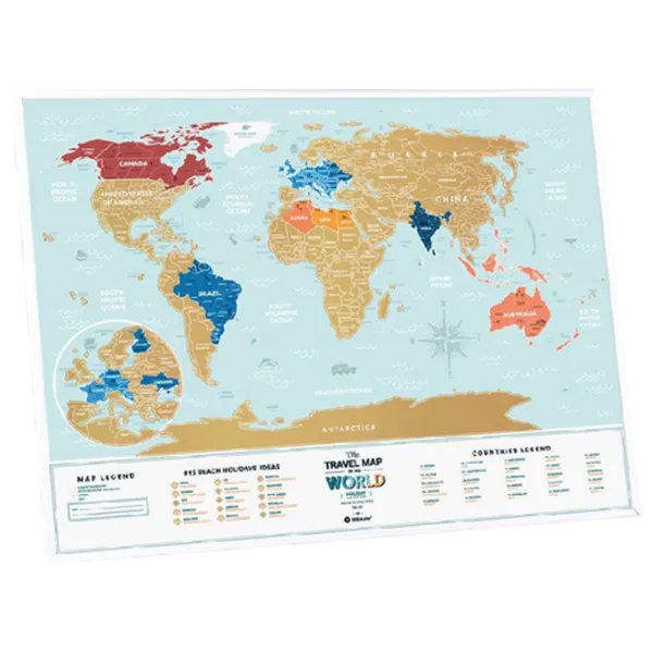Joc de masă 1DEA.me Travel Map Holiday Lagoon World 7+/ Hartă de răzuire photo 3 Joc de masă 1DEA.me Travel Map Holiday Lagoon World 7+/ Hartă de răzuire photo 3
