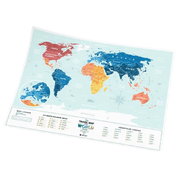 Joc de masă 1DEA.me Travel Map Holiday Lagoon World 7+/ Hartă de răzuire photo 4 Joc de masă 1DEA.me Travel Map Holiday Lagoon World 7+/ Hartă de răzuire photo 4