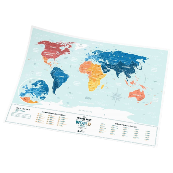 Joc de masă 1DEA.me Travel Map Holiday Lagoon World 7+/ Hartă de răzuire photo 4 Joc de masă 1DEA.me Travel Map Holiday Lagoon World 7+/ Hartă de răzuire photo 4