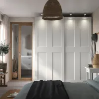 Шкаф Ikea Pax/Grimo 200 x 66см x 236.4 / ДСП / Белый photo 4