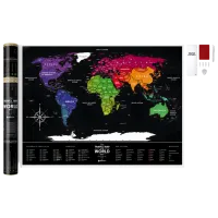 Настольная игра 1DEA.me Travel Map Black World 7+/ Скретч карта photo 2