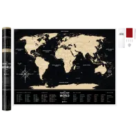 Настольная игра 1DEA.me Travel Map Black World 7+/ Скретч карта photo 3