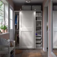 Шкаф Ikea Pax/Grimo 150 x 66см x 201 / ДСП / Белый photo 2
