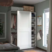 Шкаф Ikea Pax/Grimo 150 x 66см x 201 / ДСП / Белый photo 5