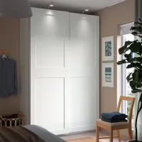 Шкаф Ikea Pax/Grimo 150 x 66см x 236.4 / ДСП / Белый photo 2