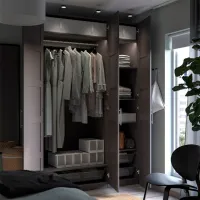 Шкаф Ikea Pax/Bergsbo 150 x 60см x 236.4 / ДСП / Темно серый photo 3