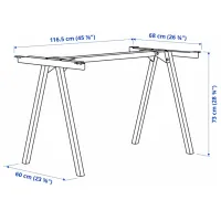 Masă de birou Ikea Trotten/Matchspel PAL/ White photo 6