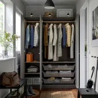 Шкаф Ikea Pax/Gullaberg 150 x 60см x 201.2 / ДСП / Темно серый photo 3