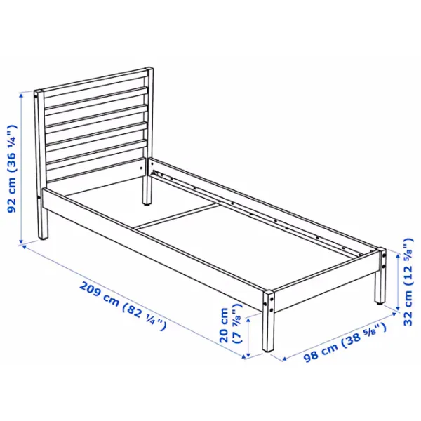 Pat Ikea Tarva/Luroy 90 x 200 cm / Masiv / White photo 7