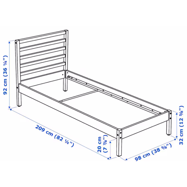 Pat Ikea Tarva/Luroy 90 x 200 cm / Masiv / White photo 7