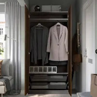 Шкаф Ikea Pax/Storklinta 100 x 37.7см x 201.2 / ДСП / Темно серый photo 3