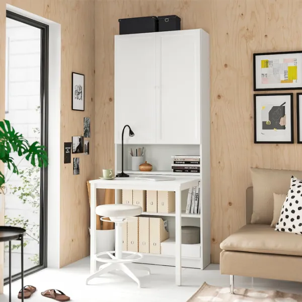 Dulap Ikea Billy/Oxberg 80 x 84 x 202 / DSP / Alb photo 3
