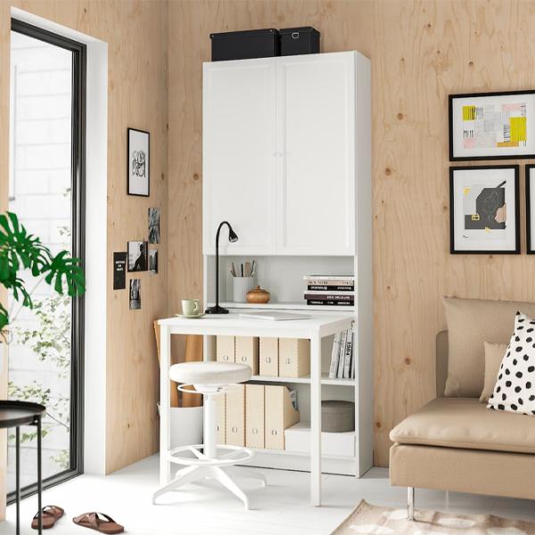Dulap Ikea Billy/Oxberg 80 x 84 x 202 / DSP / Alb photo 3