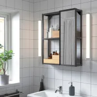 Dulap cu oglindă Ikea Enhet 75 x 60 x 17 / Oțel / Anthracite photo 3