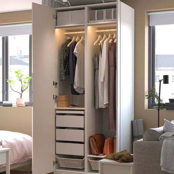 Шкаф Ikea Pax/Tonstad 100 x 60см x 236.4 / ДСП / Белый photo 5