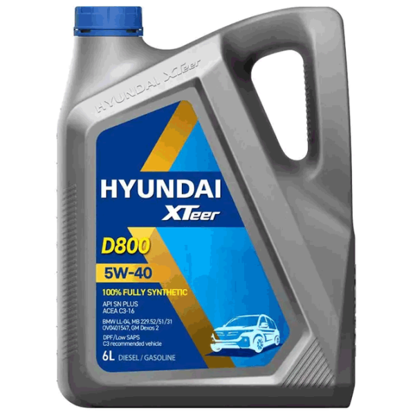 Моторное масло Hyundai XTR D800 5W-40 6л синтетическое photo 1