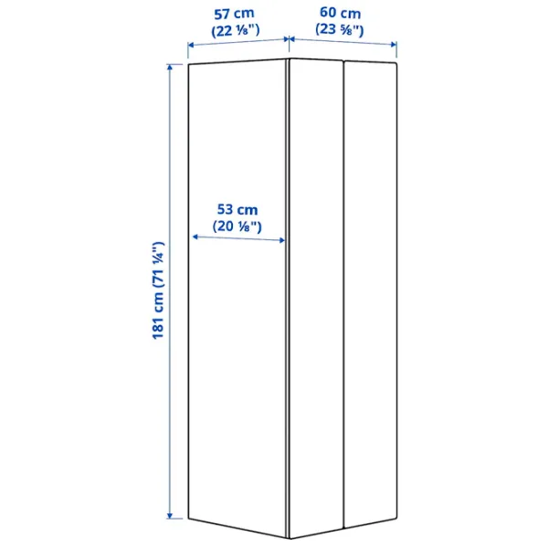 Dulap Ikea Smastad/Platsa 60 x 57 x 181 / DSP / Alb photo 6