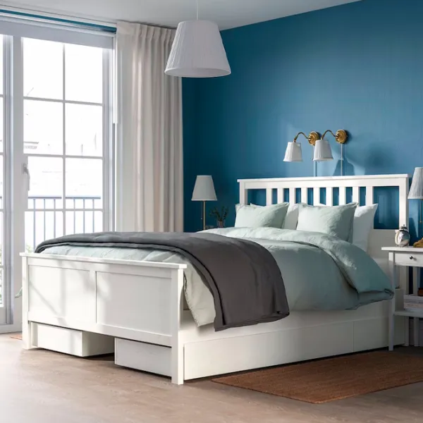 Кровать Ikea Hemnes/Lonset 160 x 200 см / Массив / Белый photo 2