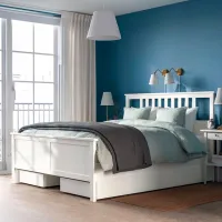 Кровать Ikea Hemnes/Lonset 160 x 200 см / Массив / Белый photo 2