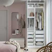 Шкаф Ikea Pax/Grimo 100 x 60см x 236.4 / ДСП / Белый photo 3