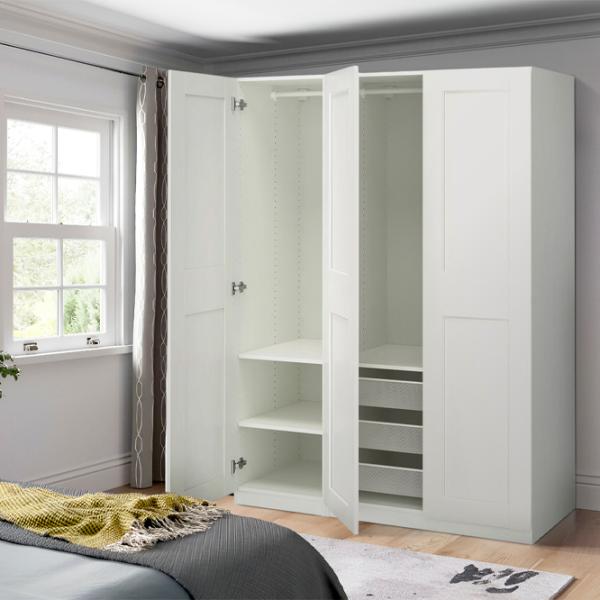 Шкаф Ikea Pax/Grimo 150 x 60см x 201.2 / ДСП / Белый photo 3