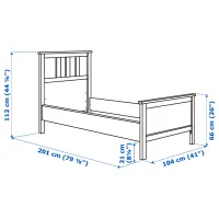 Кровать Ikea Hemnes 90 x 200 см / Массив / Белый photo 6