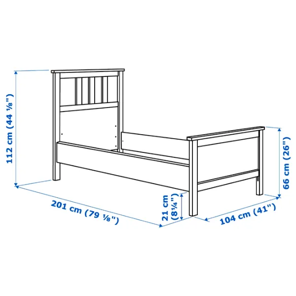 Pat Ikea Hemnes Luroy 90 x 200 cm / Masiv / White photo 7