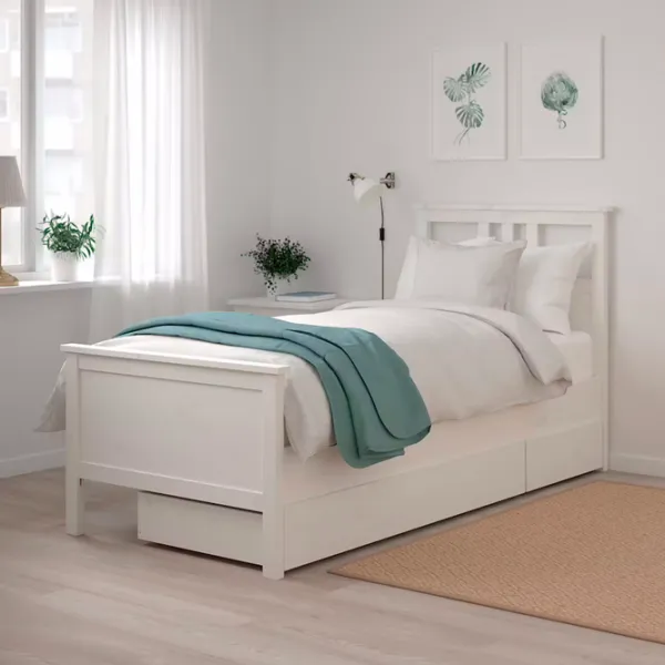 Кровать Ikea Hemnes Lonset 2 90 x 200 см / Массив / Белый photo 5