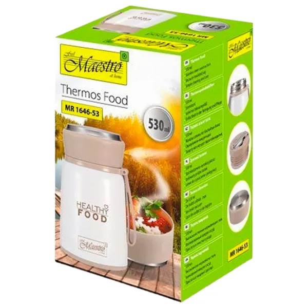 Пищевой термос Maestro Bright City Mr-1646-80 Белый 0.8л photo 5 Пищевой термос Maestro Bright City Mr-1646-80 Белый 0.8л photo 5