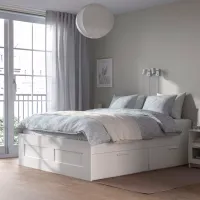 Кровать Ikea Brimnes Luroy 140 x 200 см / Массив / Белый photo 4