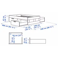 Кровать Ikea Brimnes Luroy 140 x 200 см / Массив / Белый photo 5