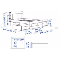 Кровать Ikea Brimnes Lonset 160 x 200 см / ЛДСП / Белый photo 6
