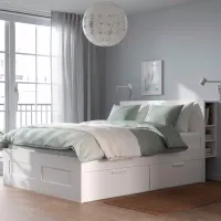 Кровать Ikea Brimnes Lonset 160 x 200 см / ЛДСП / Белый photo 7