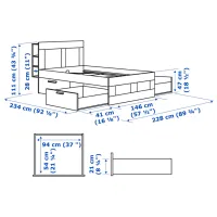 Кровать Ikea Brimnes 140 x 200 см / ЛДСП / Белый photo 8