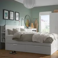 Кровать Ikea Brimnes 3 160 x 200 см / ЛДСП / Белый photo 8