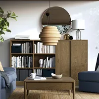 Etajeră Ikea Tonstad 120 x 202 x 37 cm / Furnir / Brown Oak photo 3