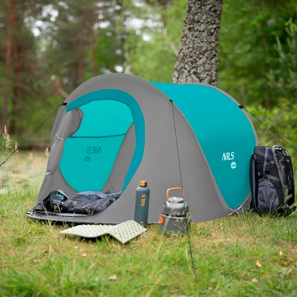 Палатка Nils Camp NC3743 Серый Аквамариновый photo 7