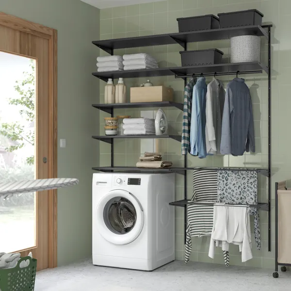 Стеллаж Ikea Boaxel 201 x 165 x 40см cm / Сталь / Anthracite photo 3