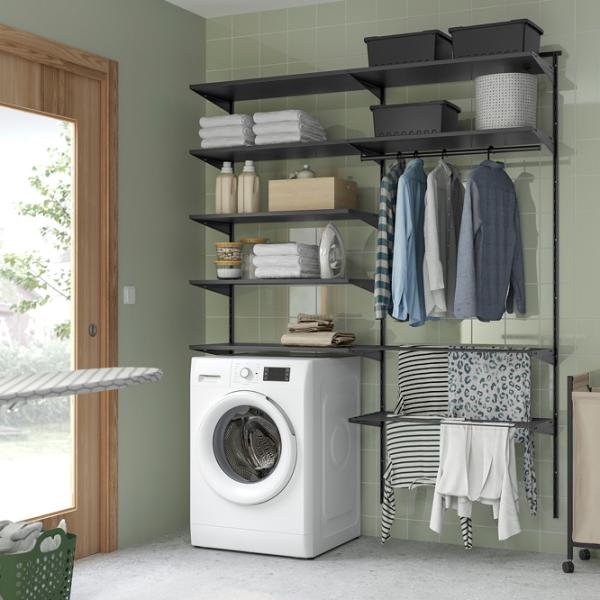 Стеллаж Ikea Boaxel 201 x 165 x 40см cm / Сталь / Anthracite photo 3