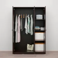 Шкаф Ikea Rakkestad 117 x 55см x 176 / ДСП / Черно-коричневый photo 2