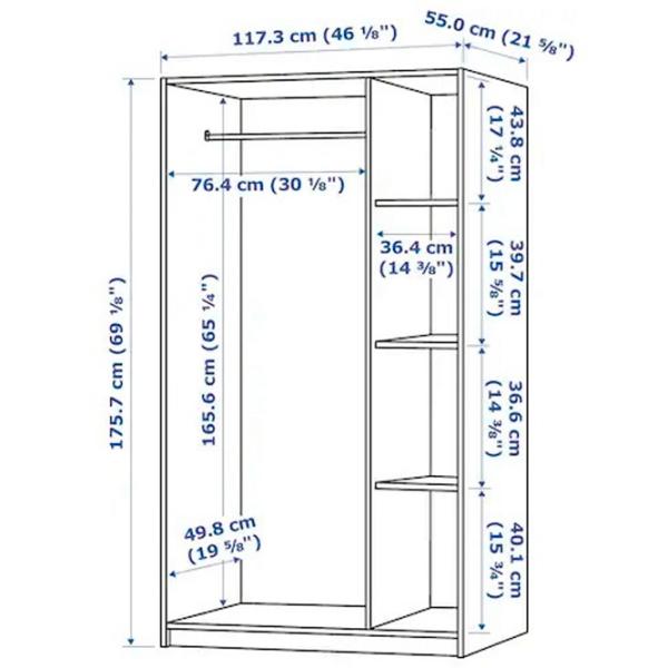 Dulap Ikea Rakkestad 117 x 55 x 176 / DSP / Negru-maro photo 3