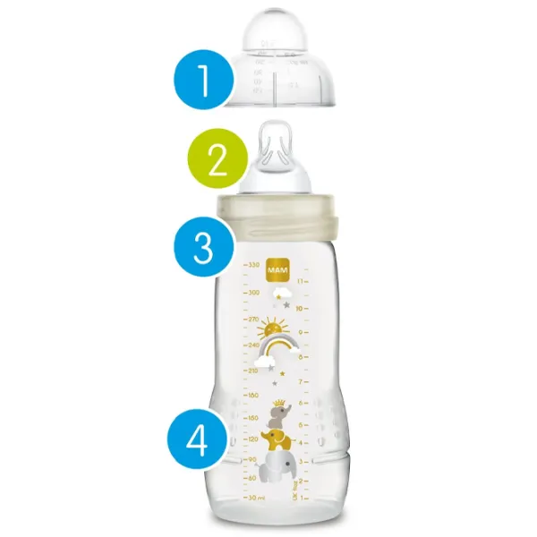 Biberon MAM Easy Active Space Adventure Unisex / 0.33l / Transparent photo 2 Biberon MAM Easy Active Space Adventure Unisex / 0.33l / Transparent photo 2