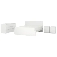 Кровать Ikea Malm 4 140 x 200 см / Шпон / Белый