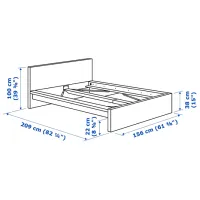 Кровать Ikea Malm 4 140 x 200 см / Шпон / Белый photo 8