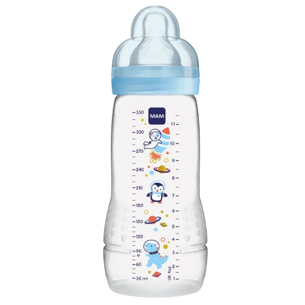 Biberon MAM Easy Active Space Adventure Pentru băieți / 0.33l / Blue photo 1 Biberon MAM Easy Active Space Adventure Pentru băieți / 0.33l / Blue photo 1