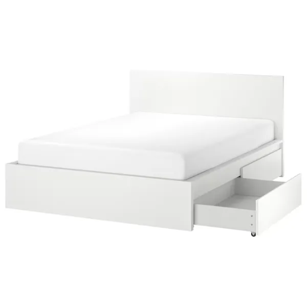 Кровать Ikea Malm Luroy 2 140 x 200 см / Шпон / Белый photo 1
