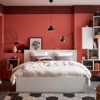 Кровать Ikea Malm Luroy 2 140 x 200 см / Шпон / Белый photo 2