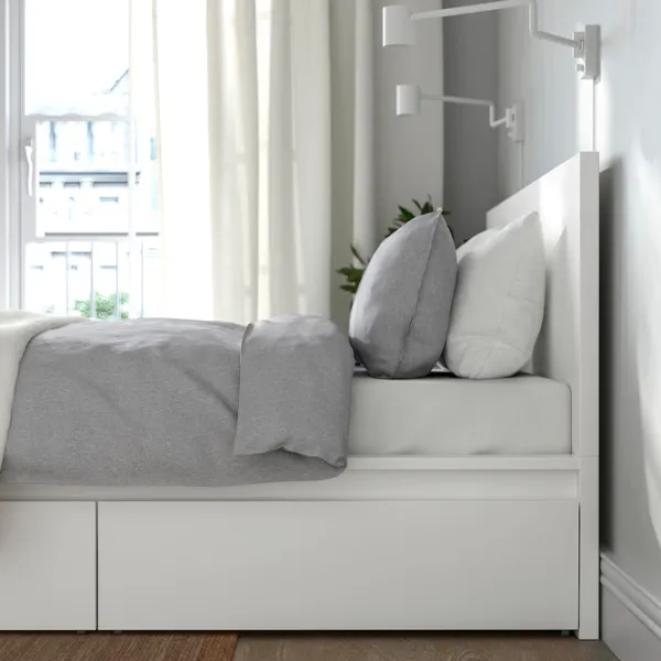 Кровать Ikea Malm Luroy 2 140 x 200 см / Шпон / Белый photo 4