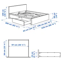 Кровать Ikea Malm Luroy 2 140 x 200 см / Шпон / Белый photo 8