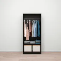 Шкаф Ikea Rakkestad 79 x 55см x 176 / ДСП / Черно-коричневый photo 6
